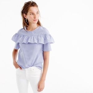 J.Crew cotton Edie top in shirting stripe